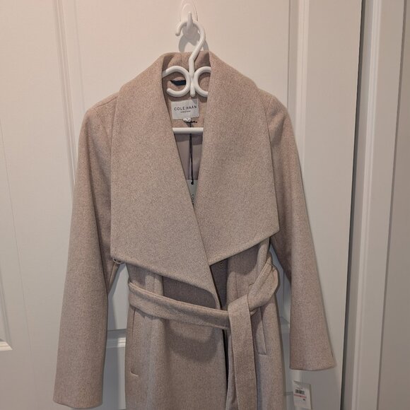 NWT Cole Haan Wool-blend Belted Trench Size 10 - Picture 1 of 11